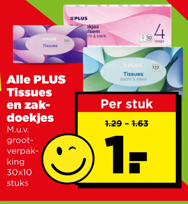 Alle PLUS Tissues en zak-doekjes