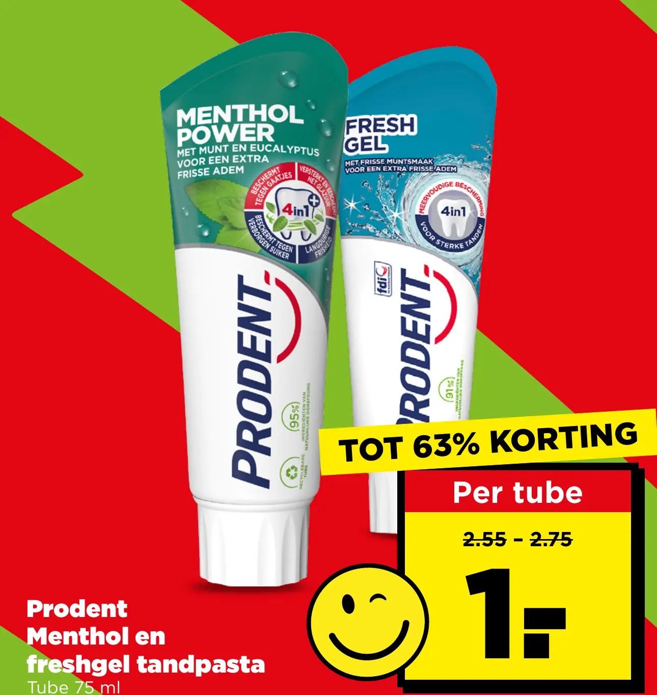 Prodent Menthol en freshgel, Tandpasta