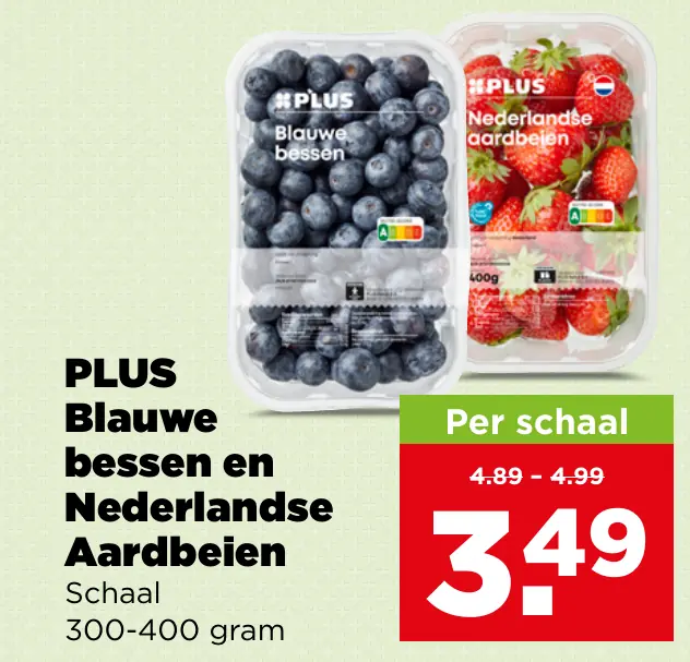 PLUS Blauwe bessen en Nederlandse aardbeien