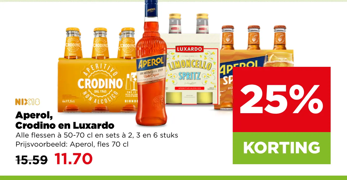 Aperol, Crodino en Luxardo
