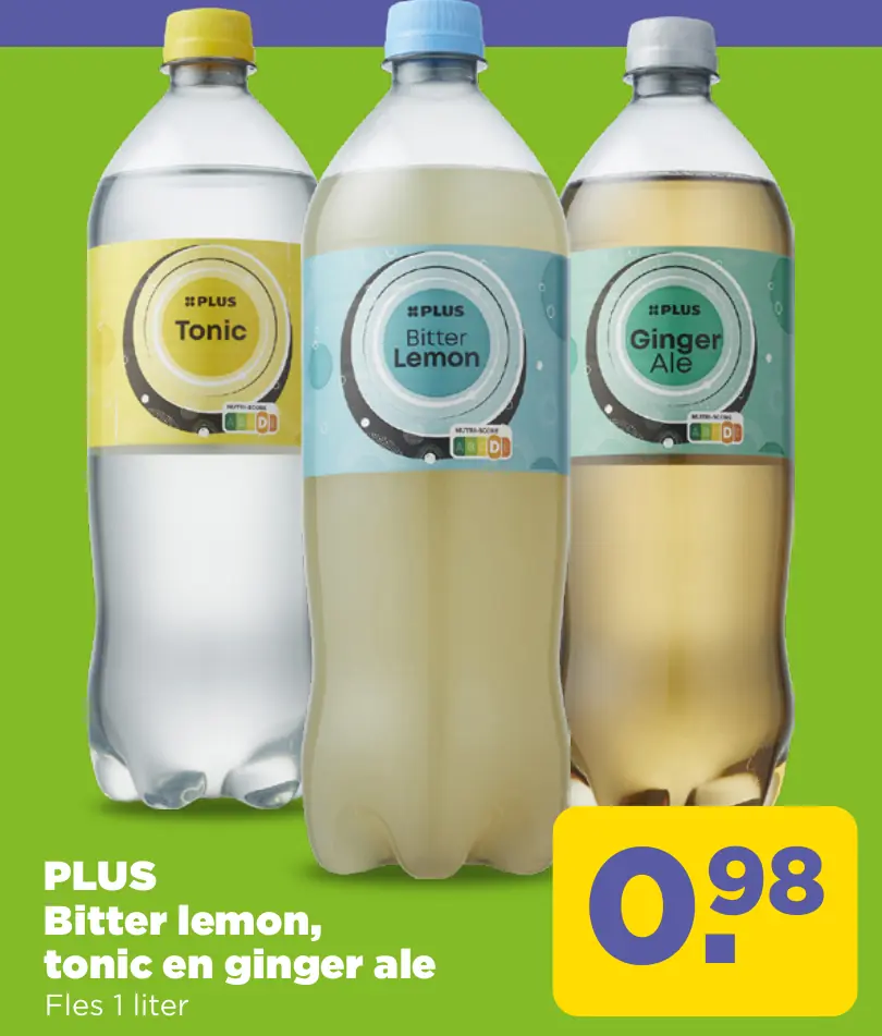 PLUS Bitter lemon, tonic en ginger ale
