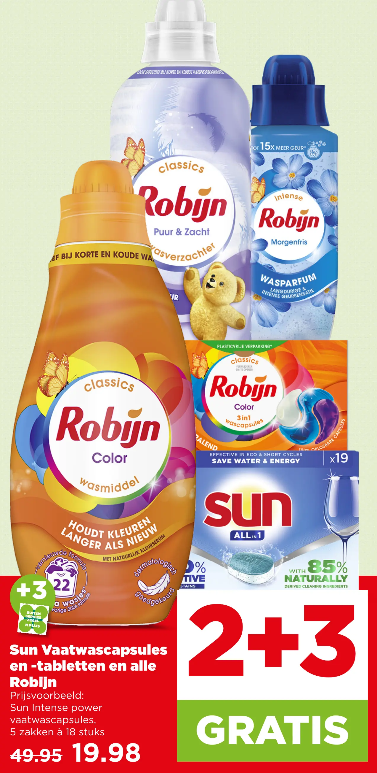 Sun Vaatwascapsules en -tabletten en Alle Robijn