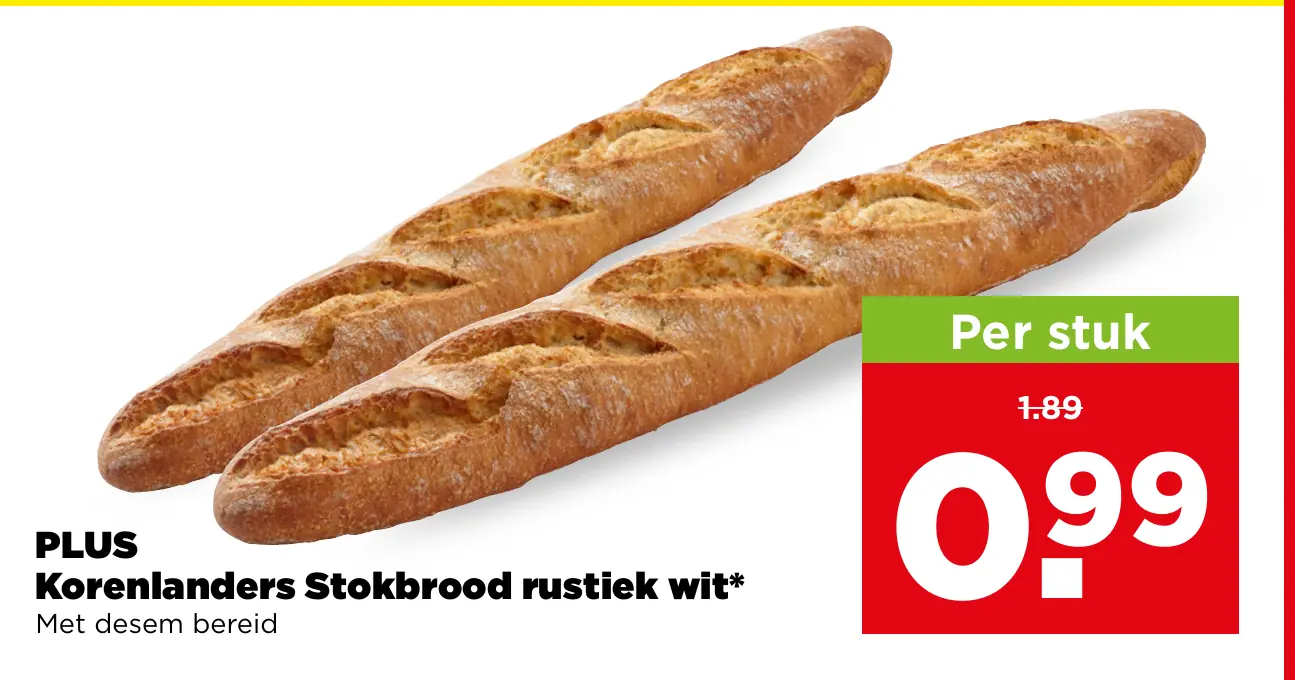 PLUS Korenlanders Stokbrood rustiek wit