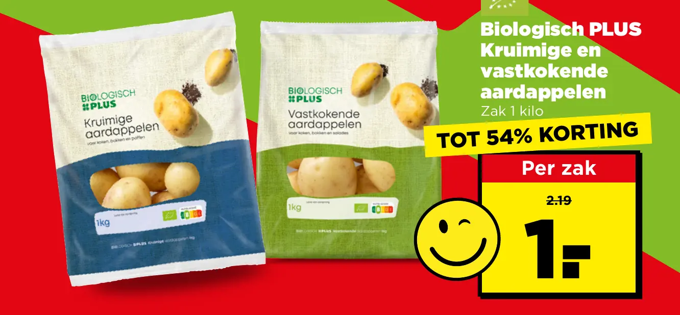 Biologisch PLUS Kruimige en vastkokende aardappelen