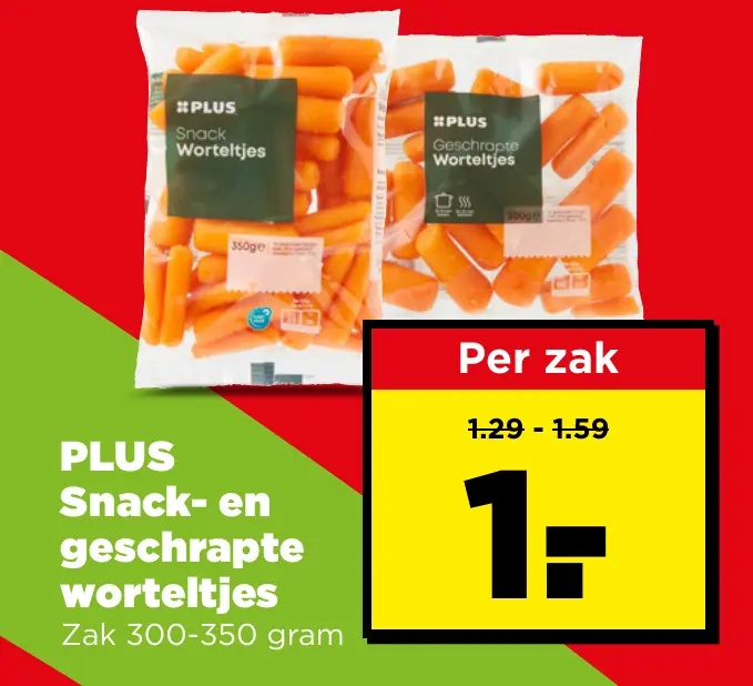 PLUS Snack- en geschrapte worteltjes