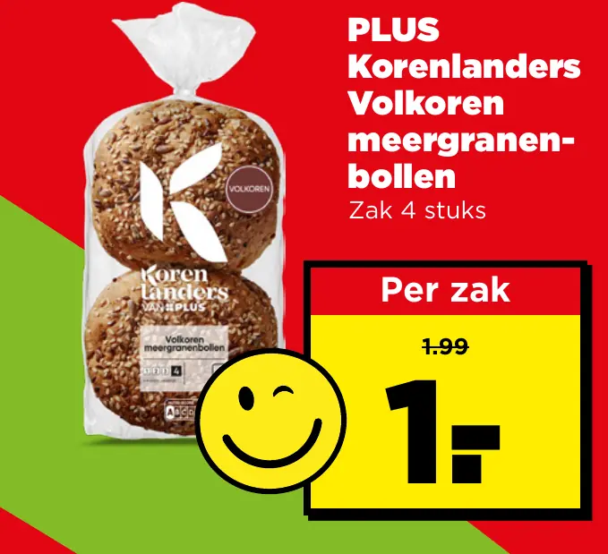 PLUS Korenlanders Volkoren meergranenbollen