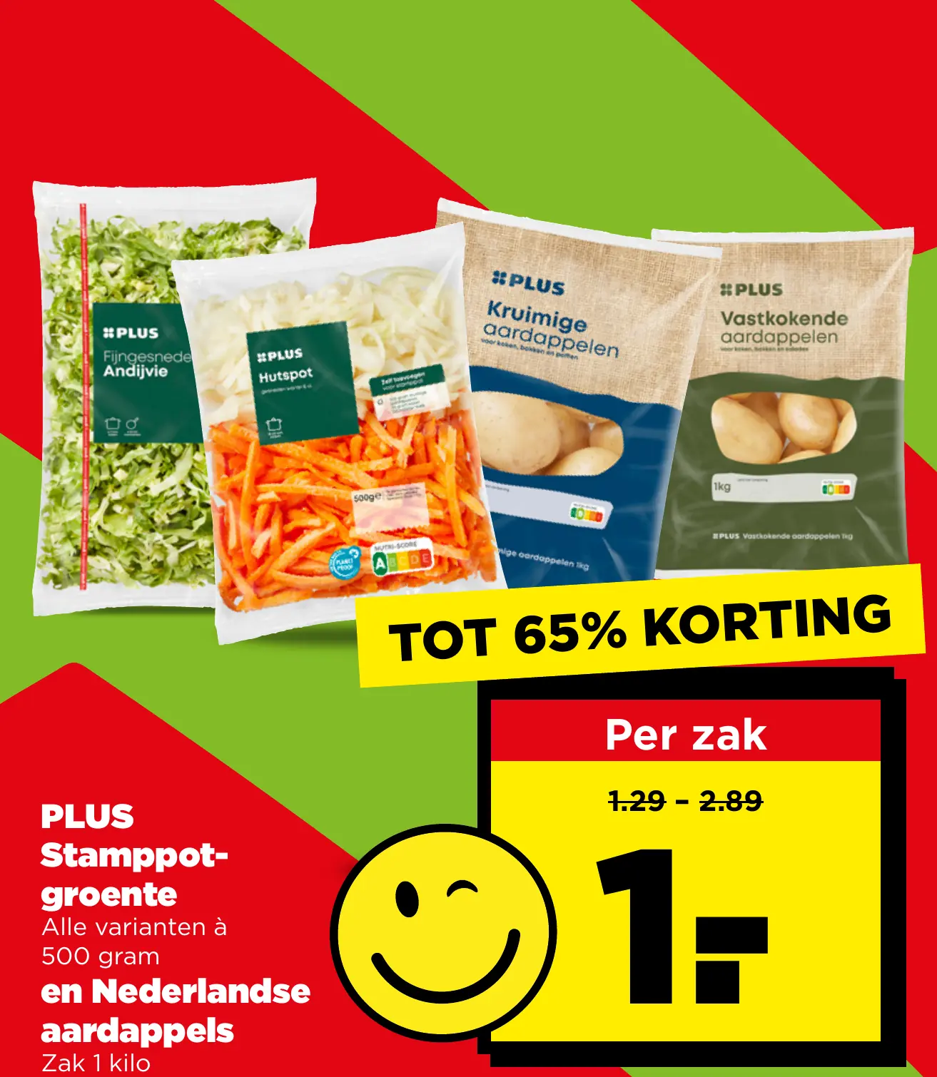 PLUS Stamppotgroente en Nederlandse aardappels