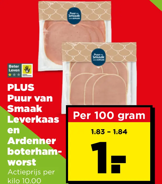 PLUS Puur van Smaak Leverkaas en Ardenner boterhamworst