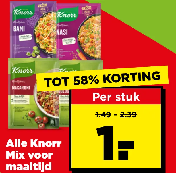 Alle Knorr Mix voor maaltijd