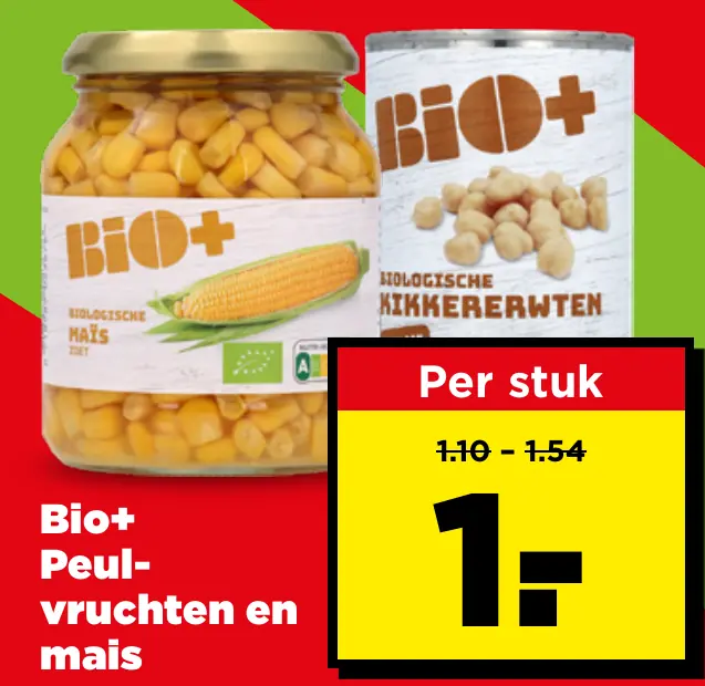 Bio+ Peulvruchten en mais
