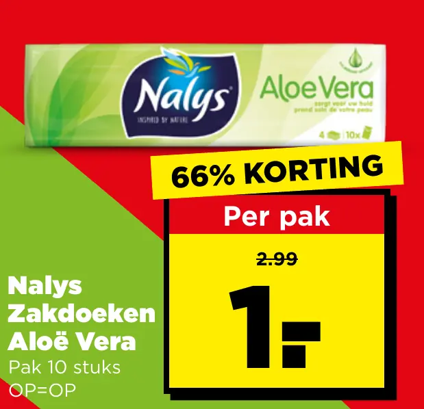 Nalys Zakdoeken Aloë Vera — 66% korting