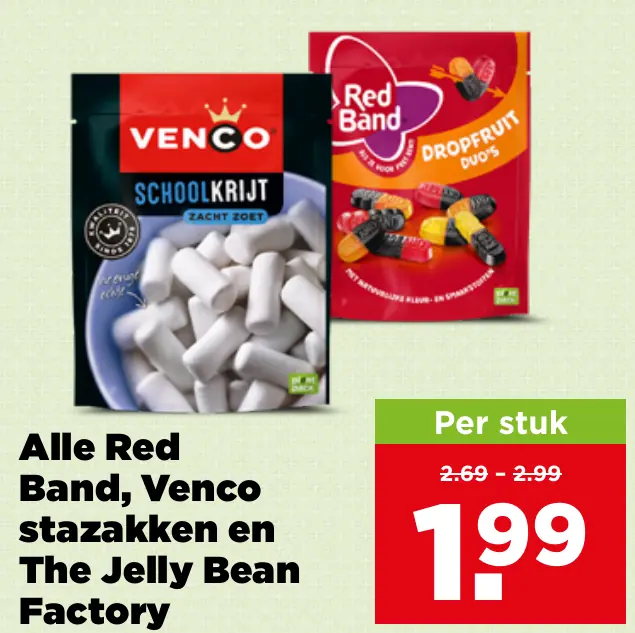 Alle Red Band, Venco stazakken en The Jelly Bean Factory