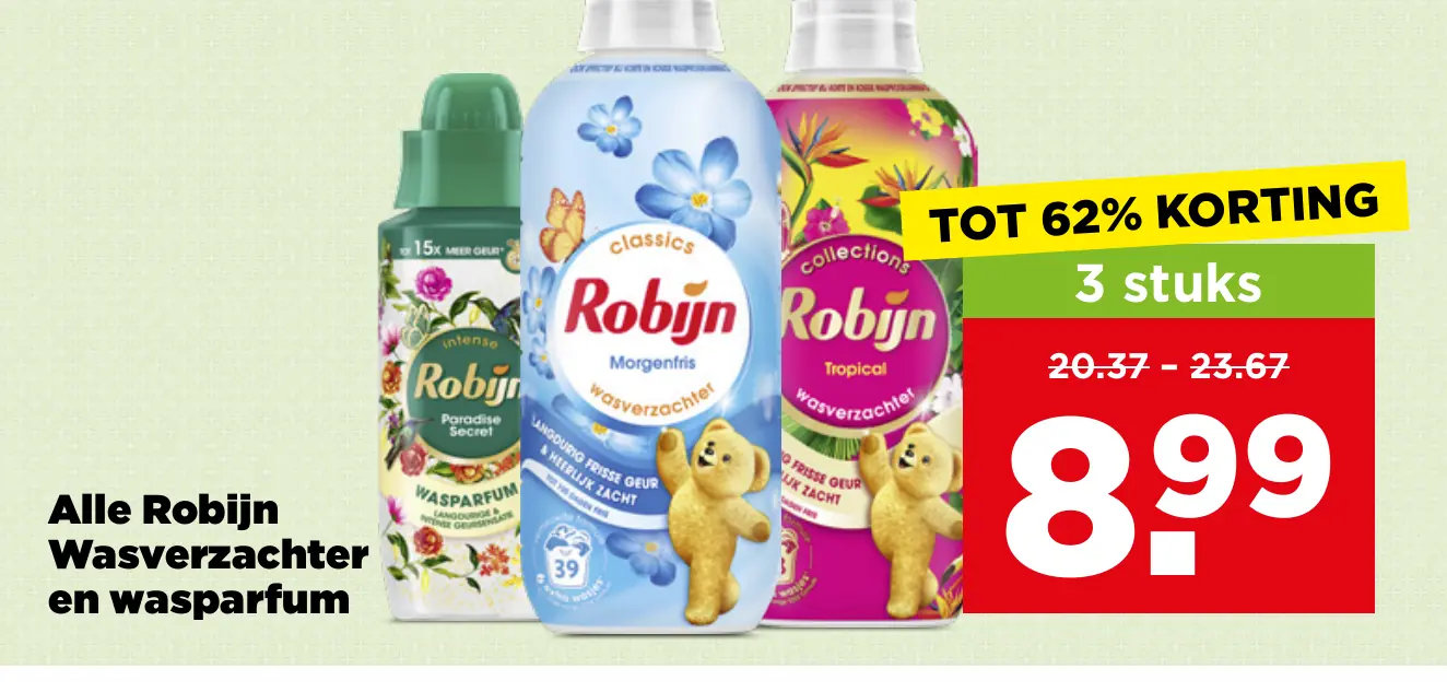 Alle Robijn Wasverzachter en wasparfum