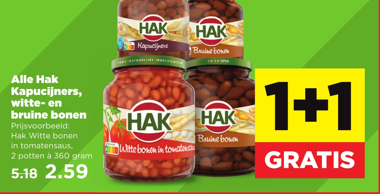 Alle Hak Kapucijners, witte- en bruine bonen