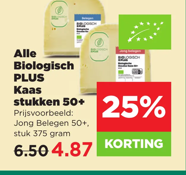 Alle Biologisch PLUS Kaas stukken 50+