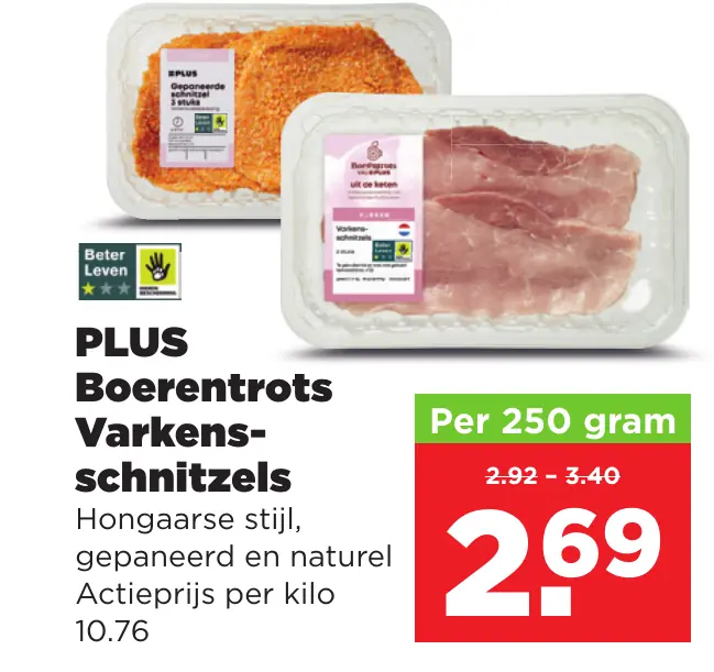 PLUS Boerentrots Varkensschnitzels