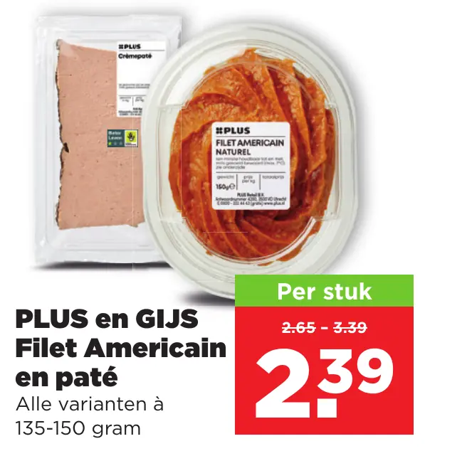 PLUS en GIJS Filet Americain en paté