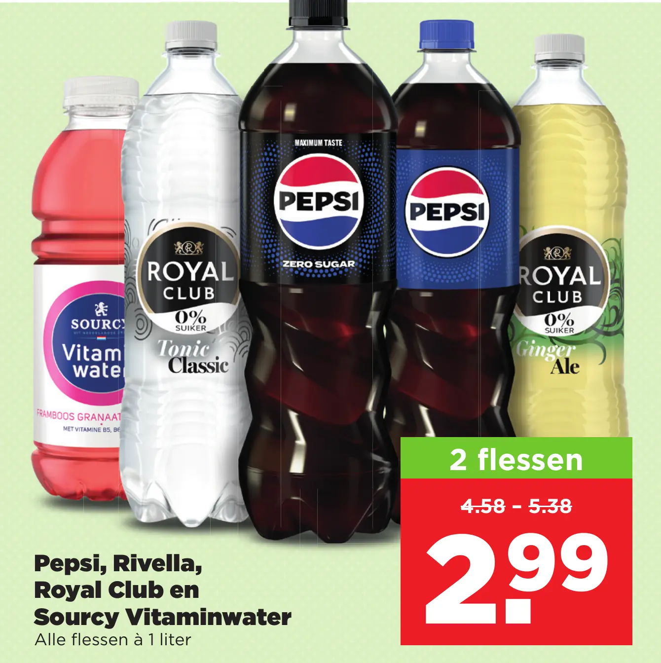Pepsi, Rivella, Royal Club en Sourcy Vitaminwater