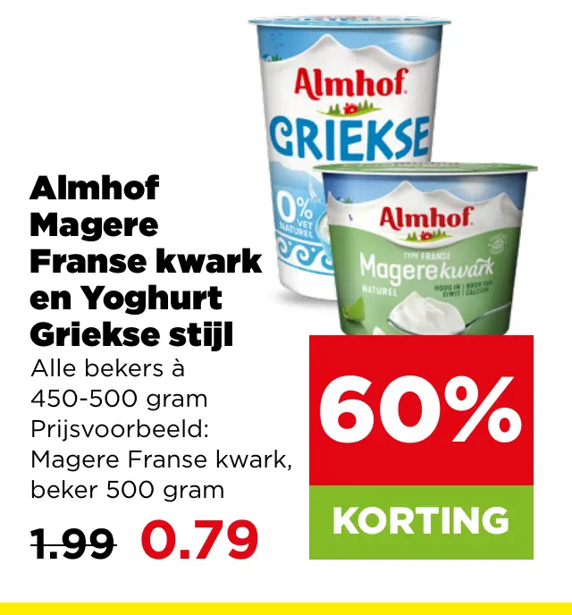 Almhof Magere Franse kwark en Yoghurt Griekse stijl — 60% korting