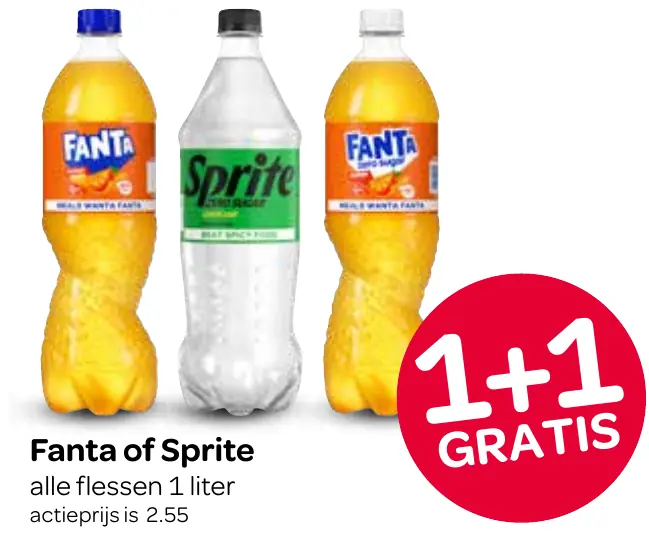 fanta of sprite — 1+1 gratis