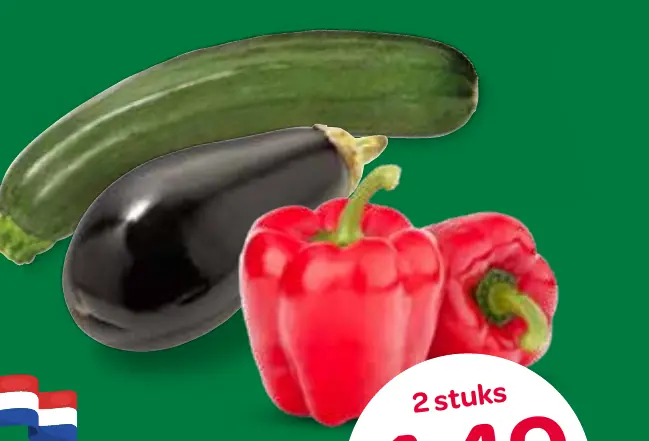 rode paprika, courgette of aubergine
