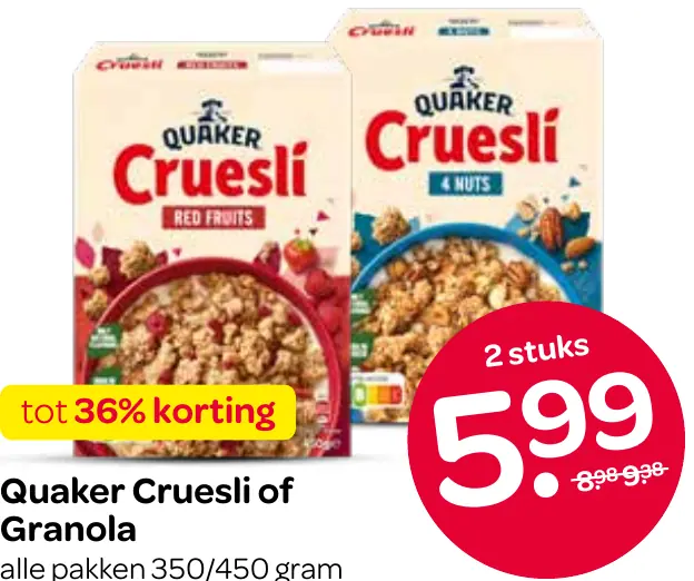 Quaker cruesli of granola