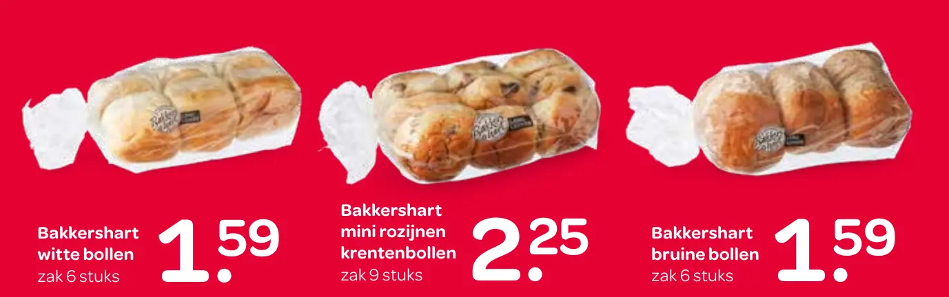 Bakkershart mini rozijnen krentenbollen