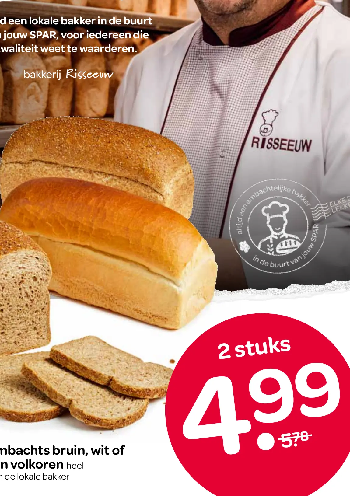 ambachts bruin, wit of fijn volkoren heel