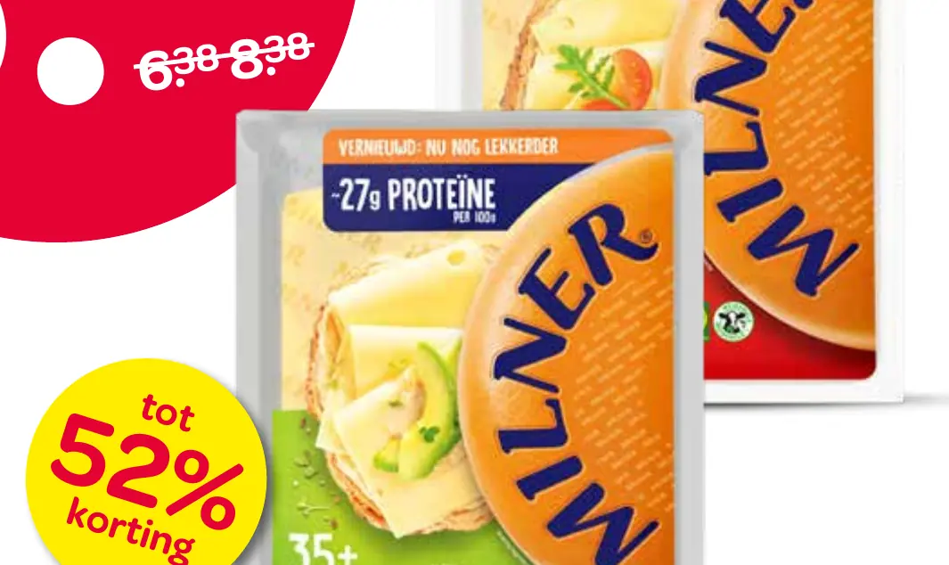 milner kaasplakken — 52% korting