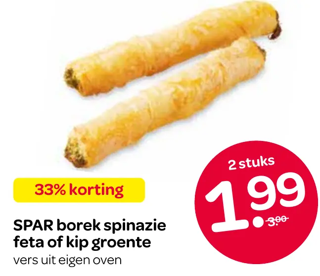 borek spinazie feta of kip groente vers uit eigen oven