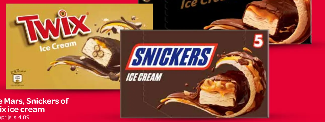 alle mars, snickers of twix ice cream