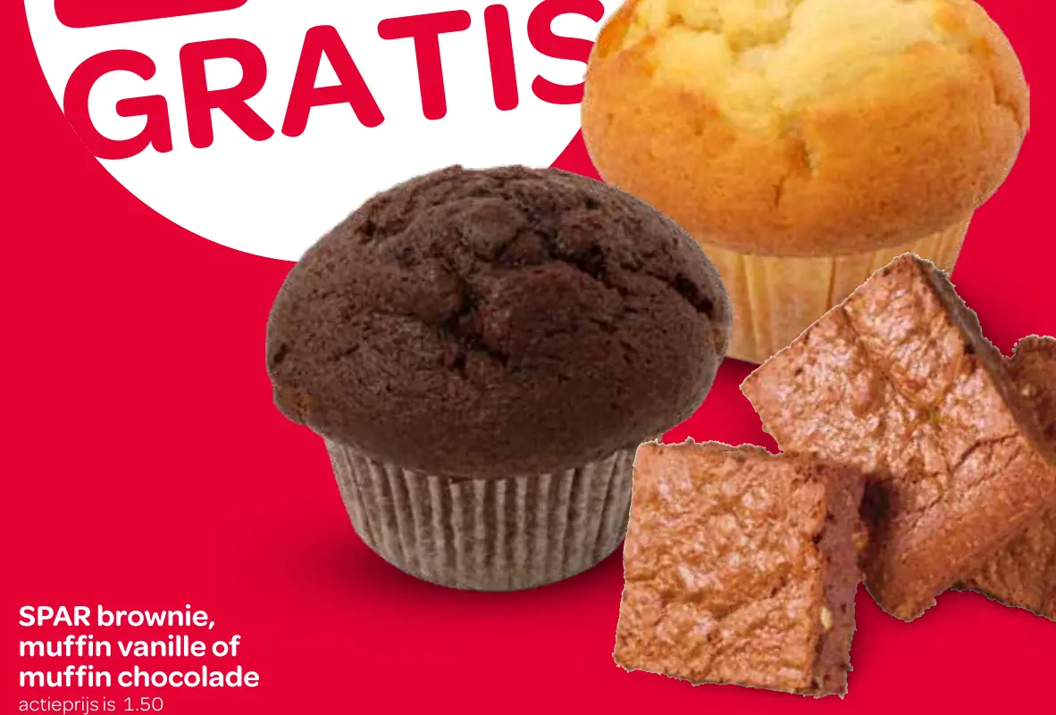 brownie, muffin vanille of muffin chocolade