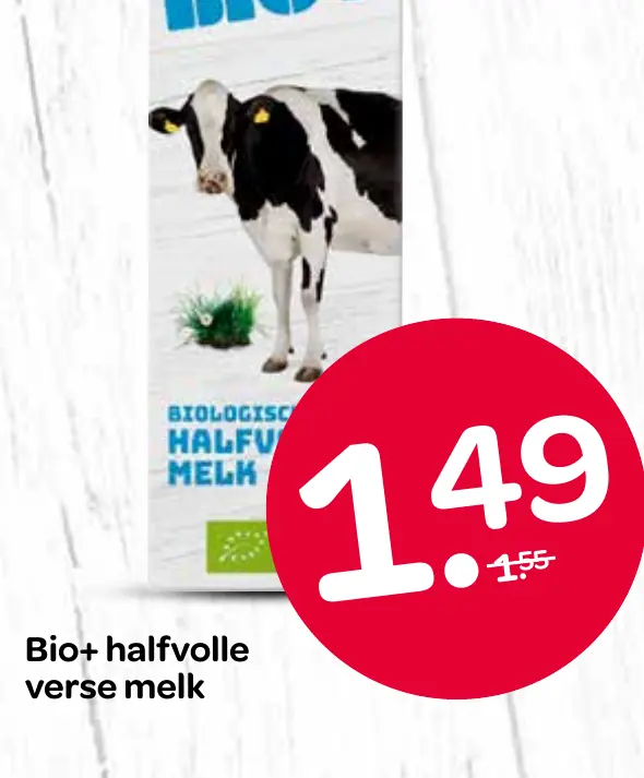 bio+ halfvolle verse melk