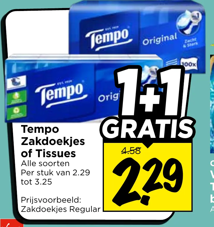 Tempo zakdoekjes of tissues