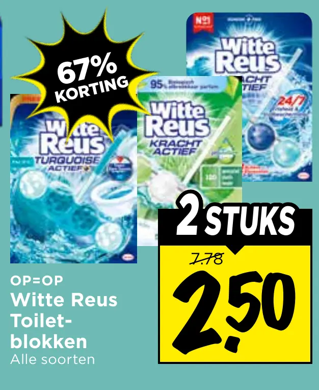 Witte Reus toiletblokken — 2 stuks voor €2.50