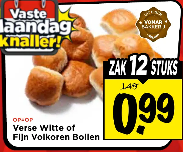 verse witte of fijn volkoren bollen
