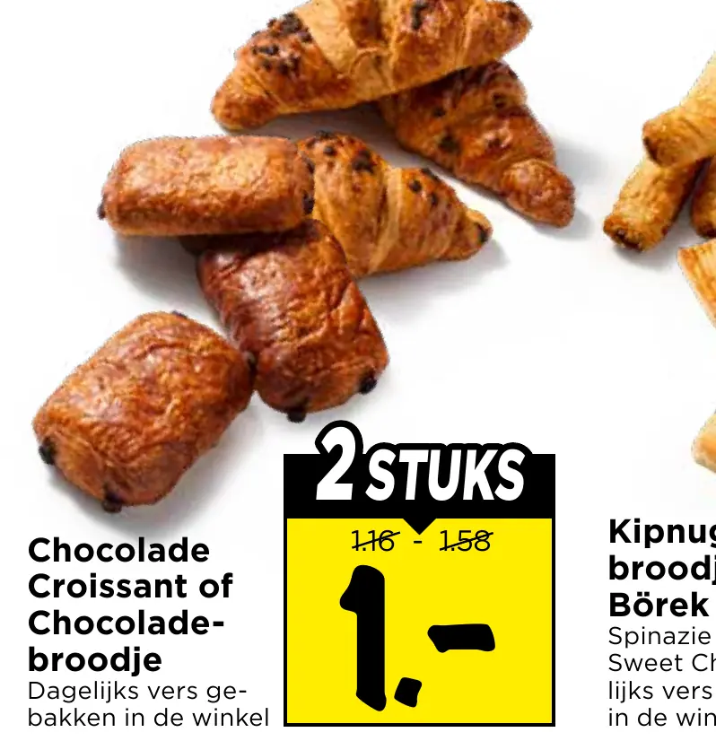 chocolade croissant of chocoladebroodje