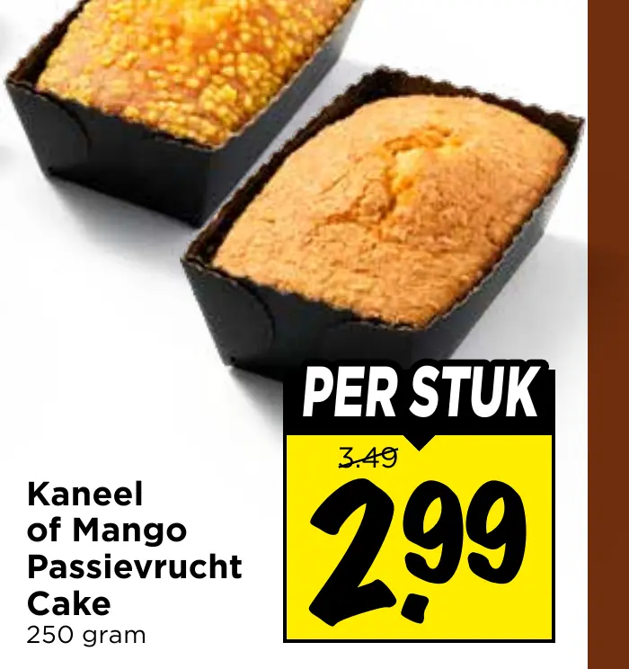 kaneel of mango passievrucht cake