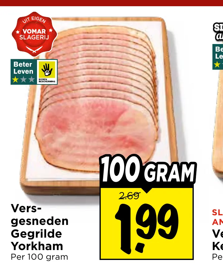 versgesneden gegrilde yorkham