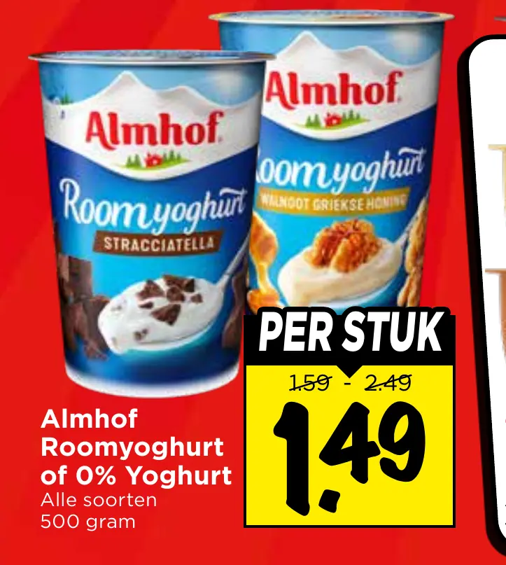 roomyoghurt of 0% yoghurt