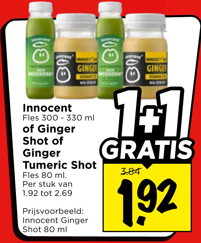 Innocent ginger shot of ginger tumeric shot