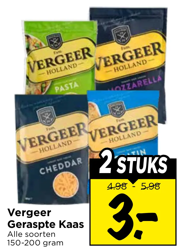 Vergeer geraspte kaas