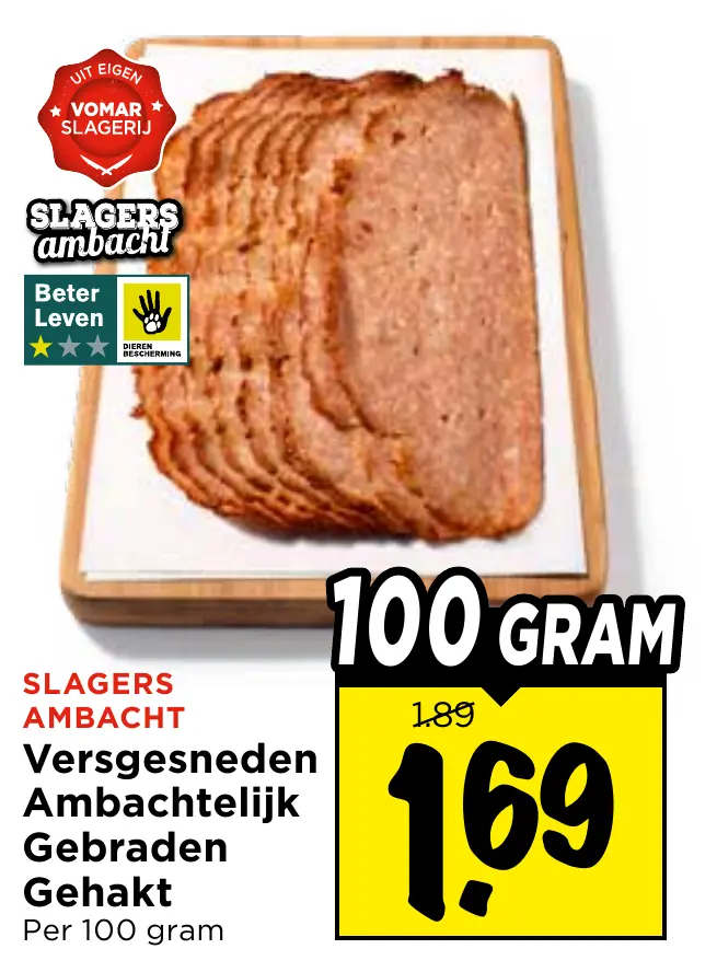 versgesneden ambachtelijk gebraden gehakt