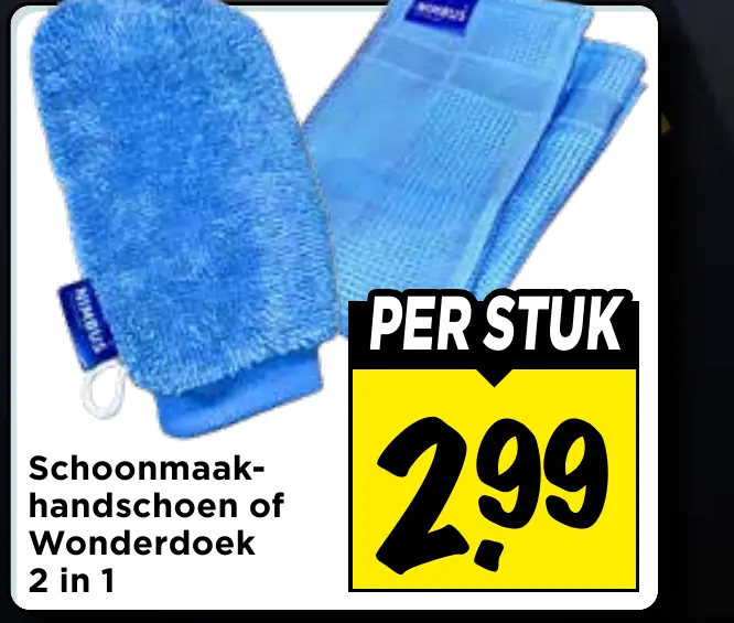 schoonmaakhandschoen of wonderdoek 2 in 1