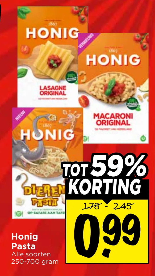 honig pasta — 59% korting