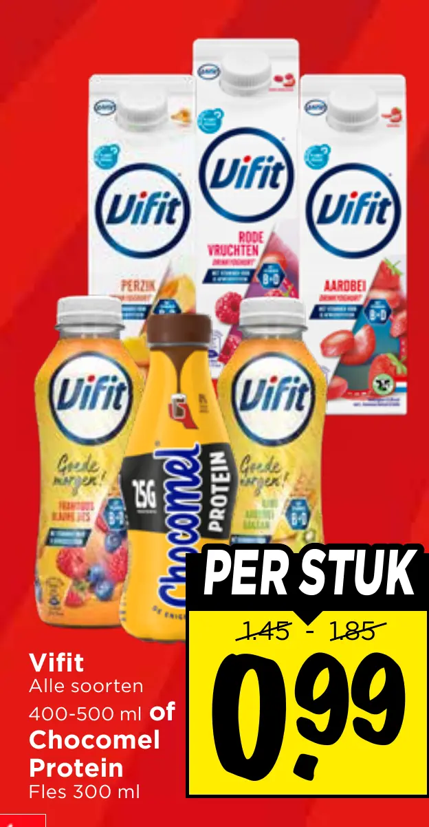 vifit alle soorten of chocomel protein