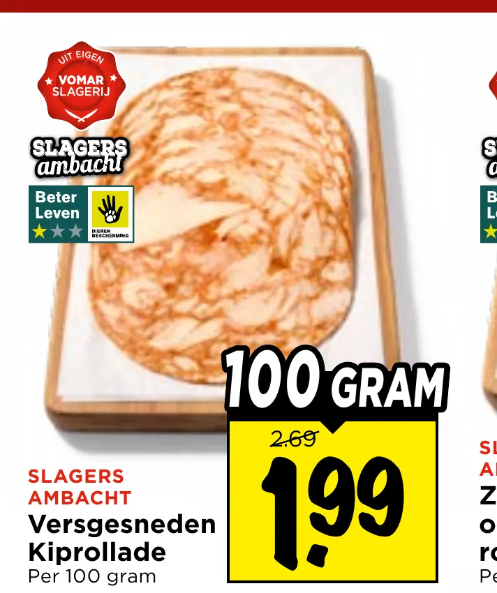 versgesneden kiprollade