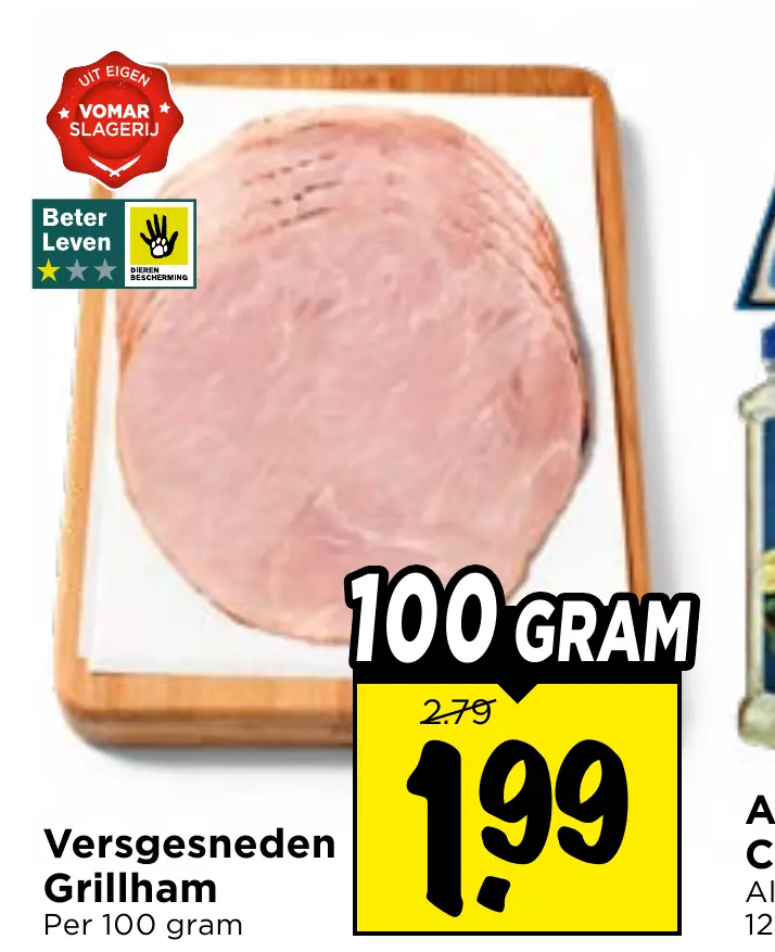 versgesneden grillham