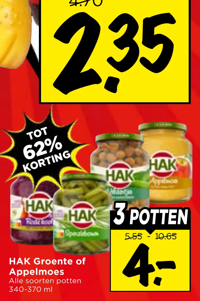 hak groente of appelmoes