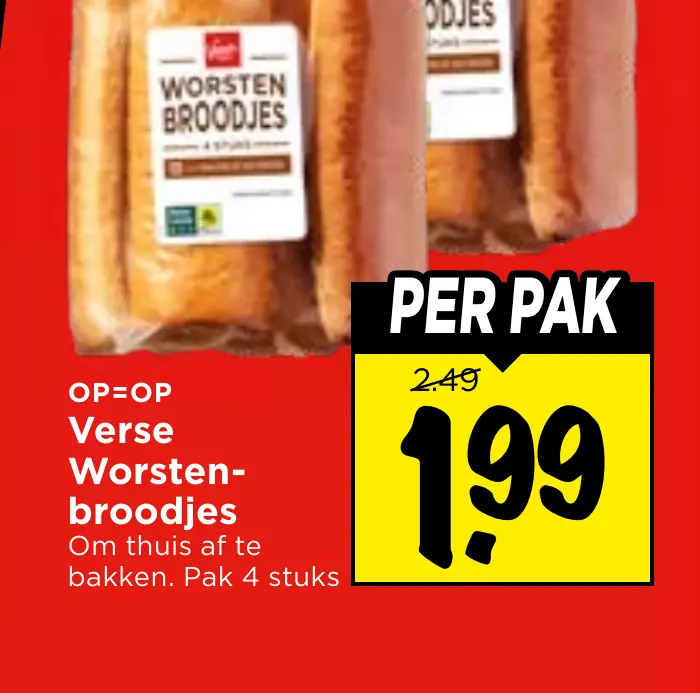verse worstenbroodjes